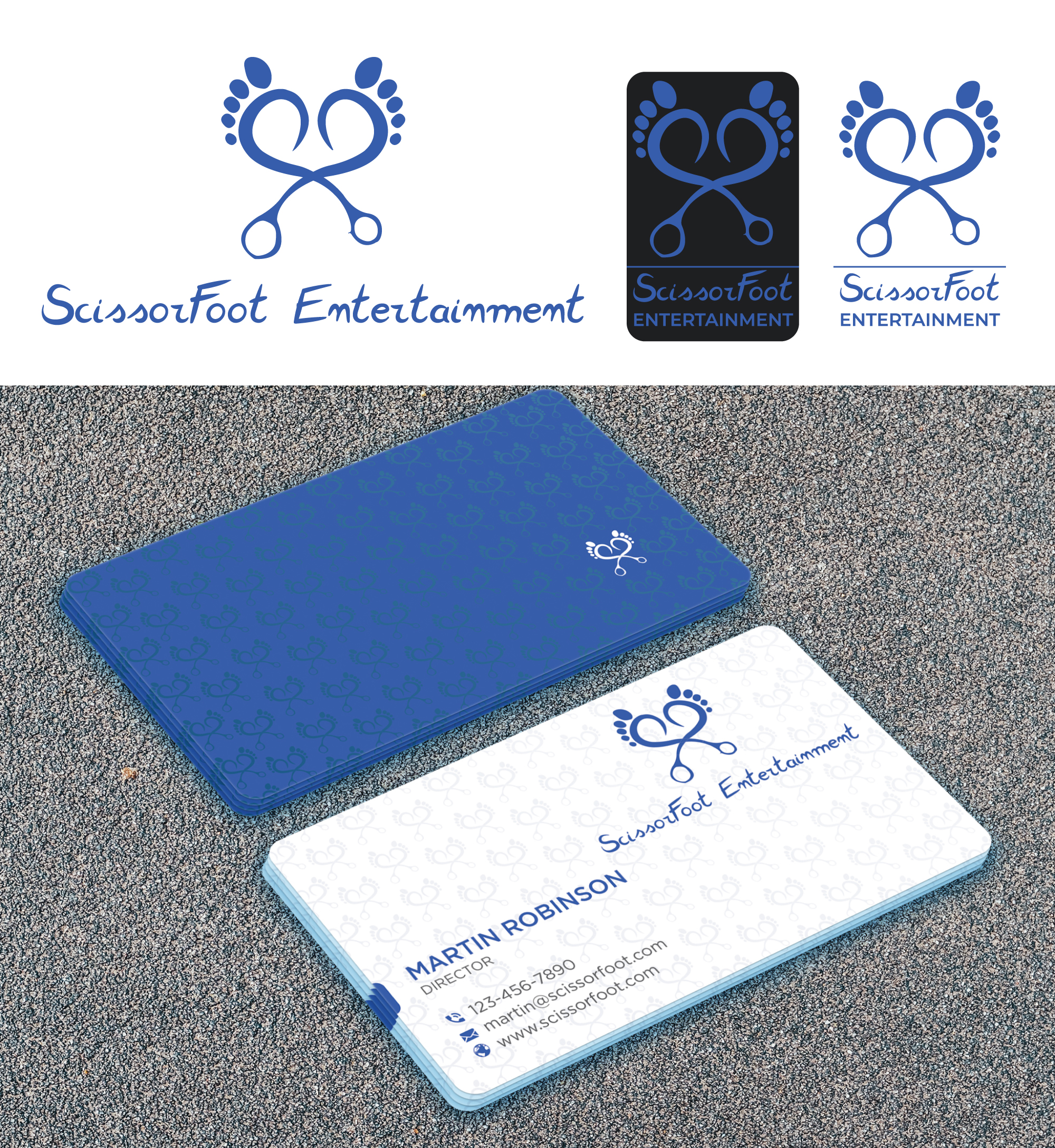 Logo and Business Card Design by nurulhasan.iou for ScissorFoot Entertainment | Design #24590331