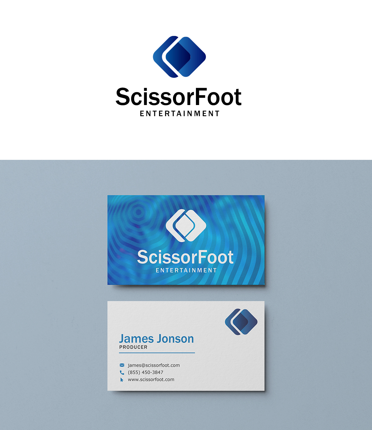 Logo and Business Card Design by joshsel3 for ScissorFoot Entertainment | Design #24554347