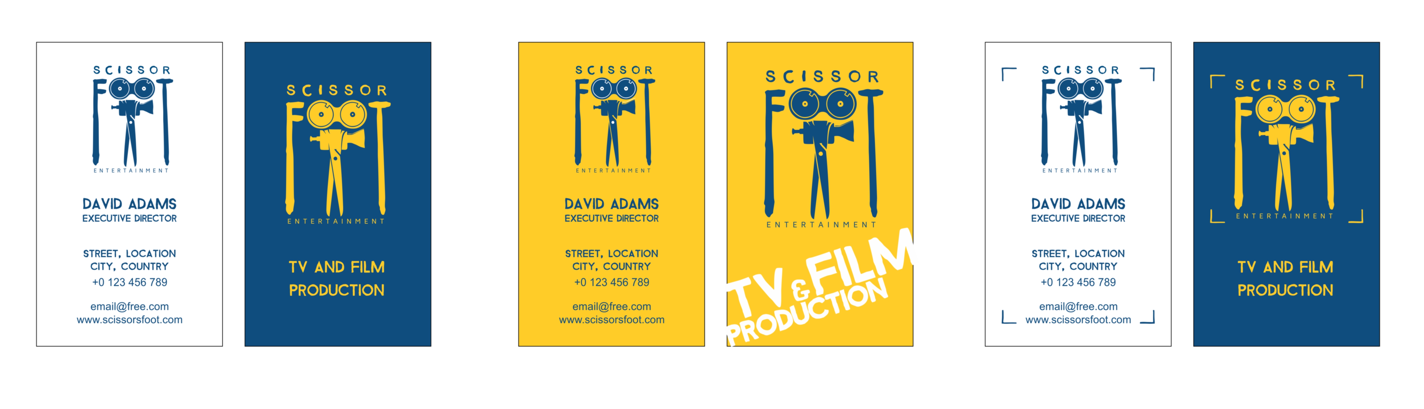 Logo and Business Card Design by Waan for ScissorFoot Entertainment | Design #24671988