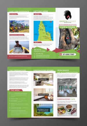 Trifold pamphlet for accommodation, cafe and tour business | Flyer Design by ecorokerz