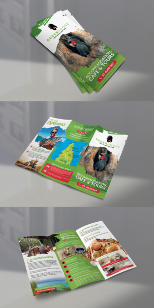 Trifold pamphlet for accommodation, cafe and tour business | Flyer Design by BLUE WINGS