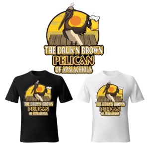The Druk'N Brown Pelican of Apalachicola Fl. | Diseño de Logo por NILDesigns