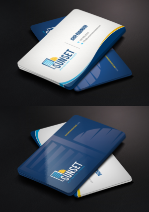 Sunset Motorized Shade  Business Card | Business Card Design by OxonoArt