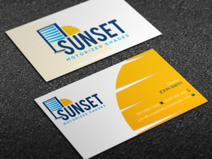 Sunset Motorized Shade  Business Card | Business Card Design by Magic of Art