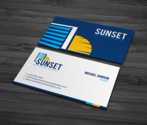 Sunset Motorized Shade  Business Card | Business Card Design by MDesign