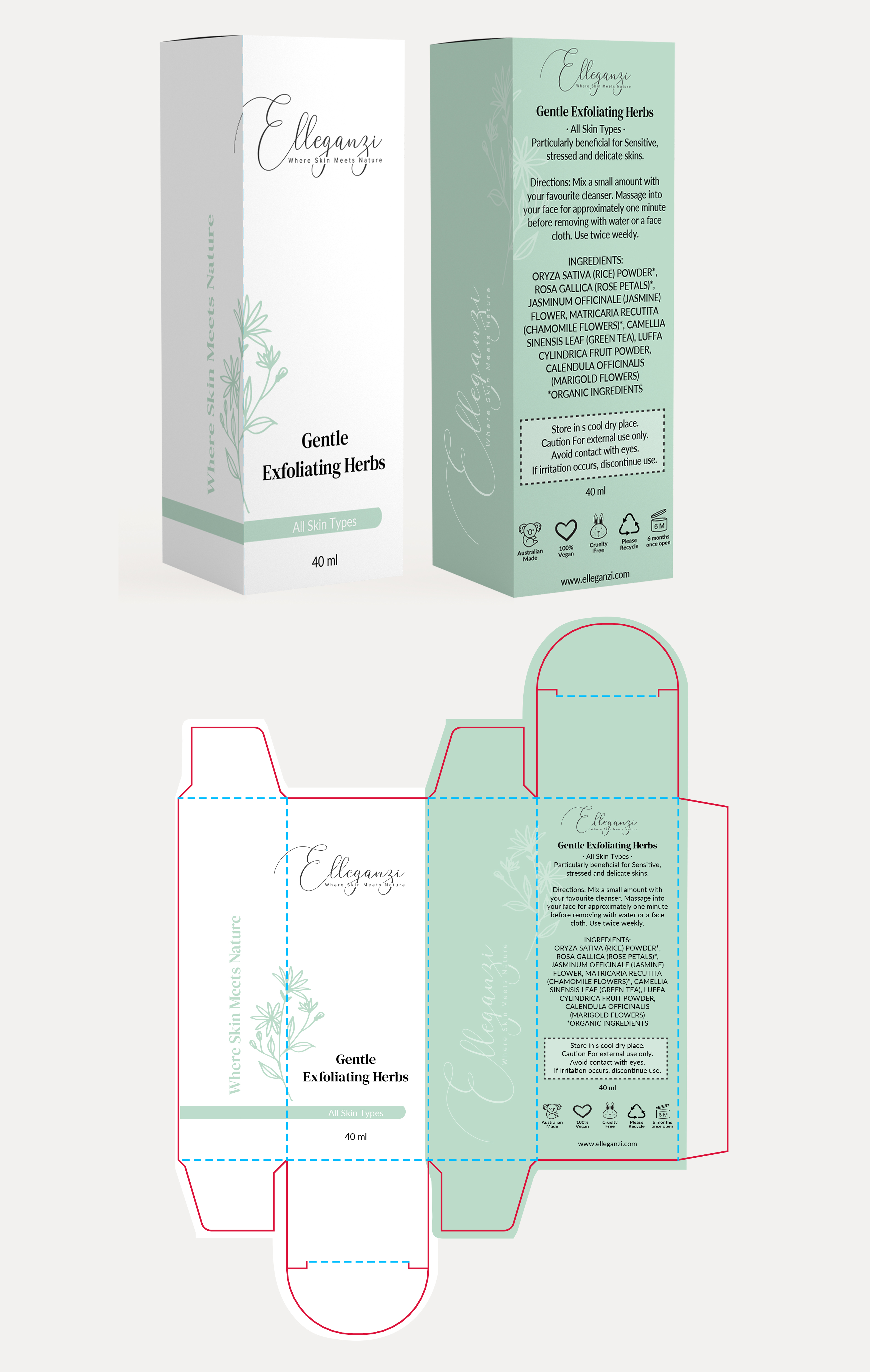 Packaging Design by Krasimira Georgieva for Elleganzi Skincare | Design #24570367