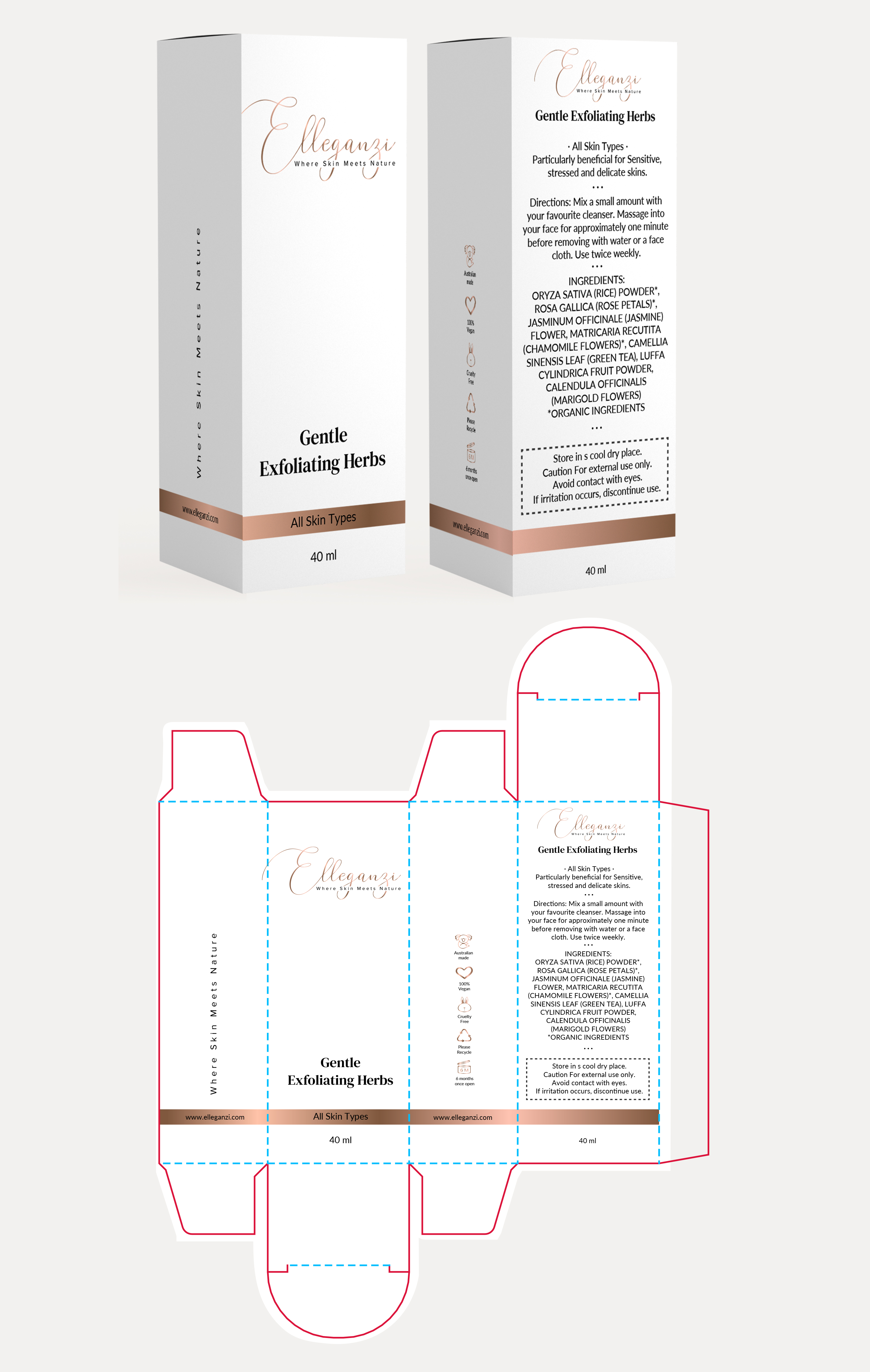 Packaging Design by Krasimira Georgieva for Elleganzi Skincare | Design #24570574