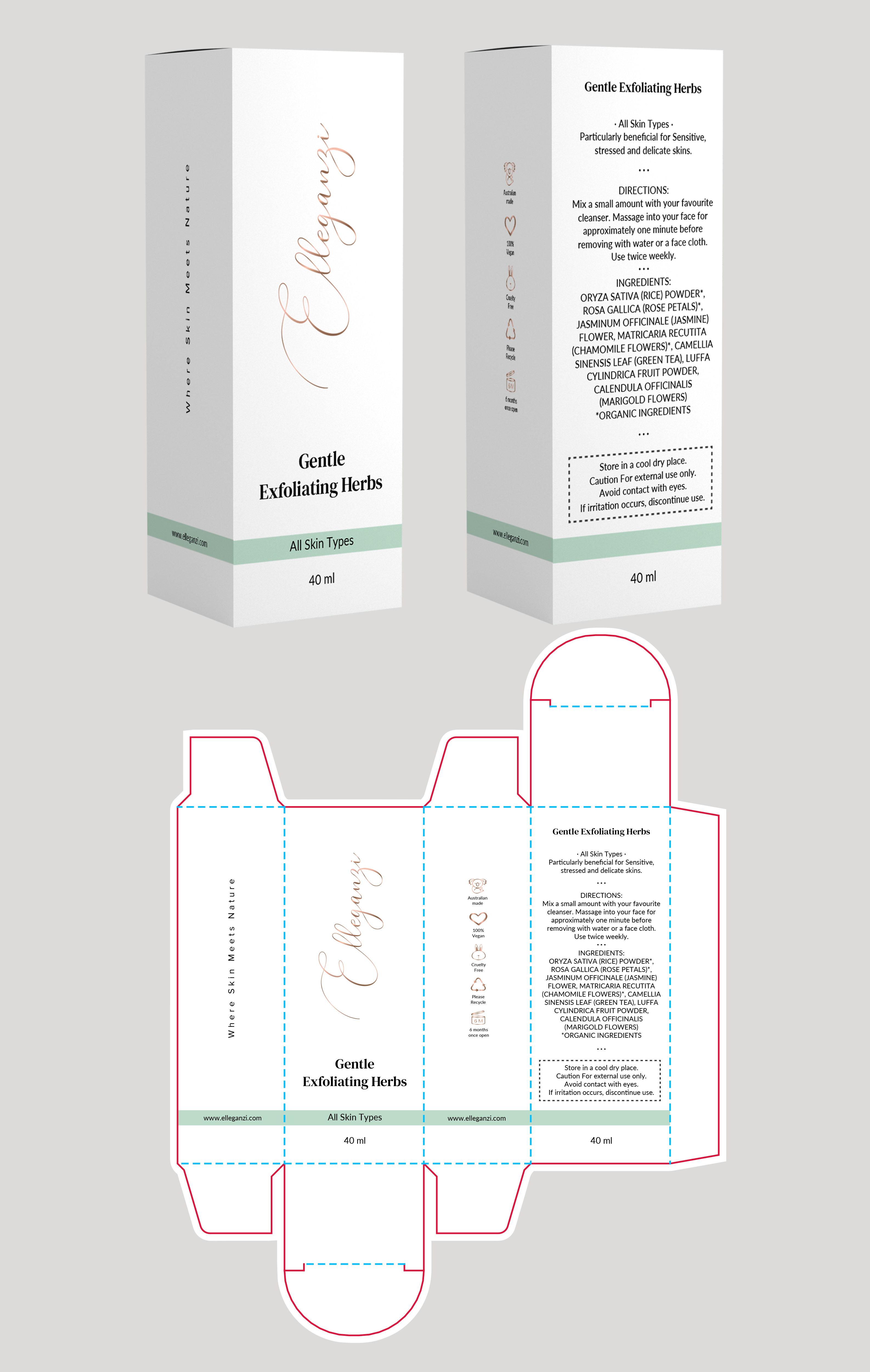Packaging Design by Krasimira Georgieva for Elleganzi Skincare | Design #24578185