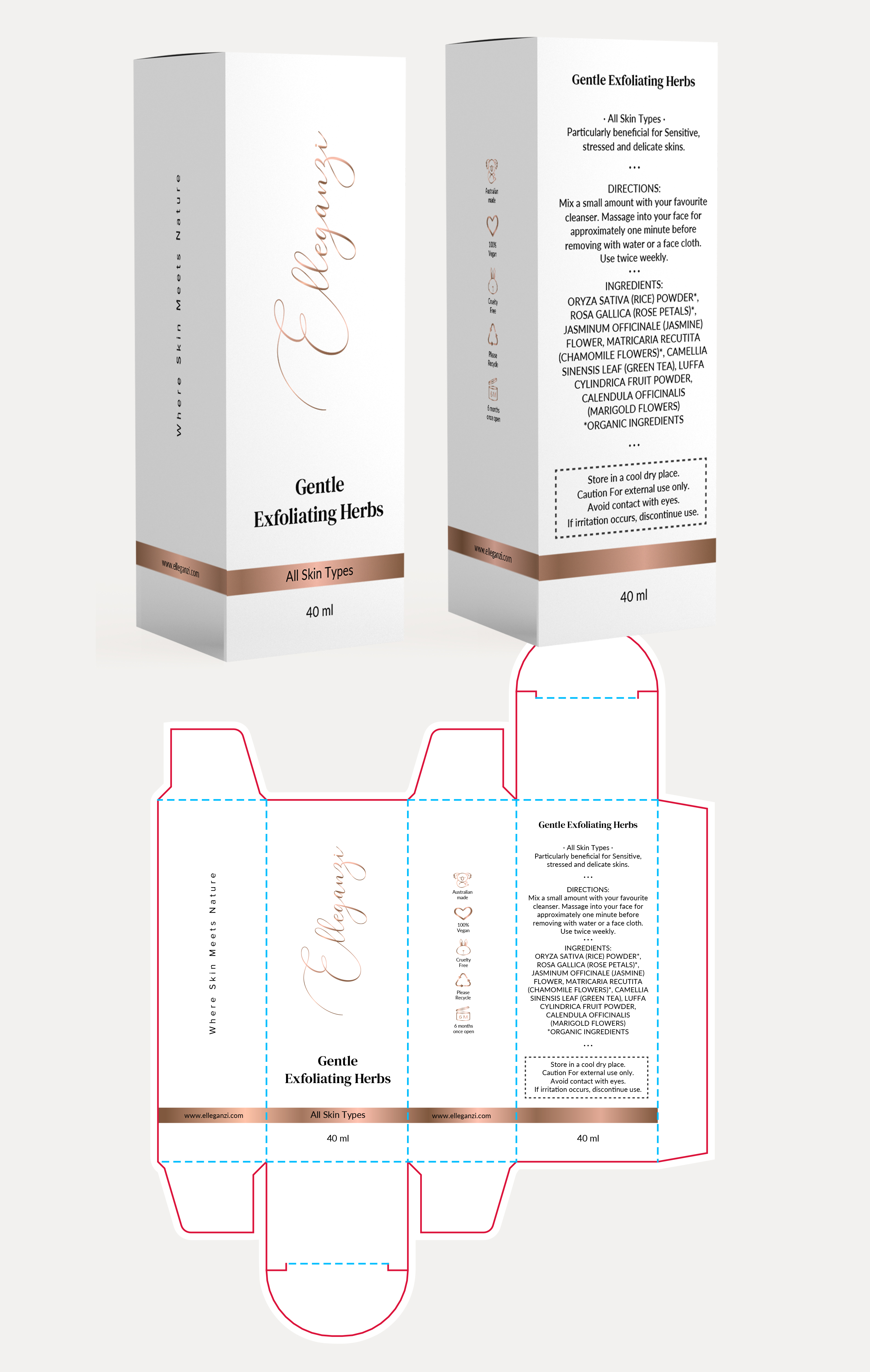 Packaging Design by Krasimira Georgieva for Elleganzi Skincare | Design #24606899