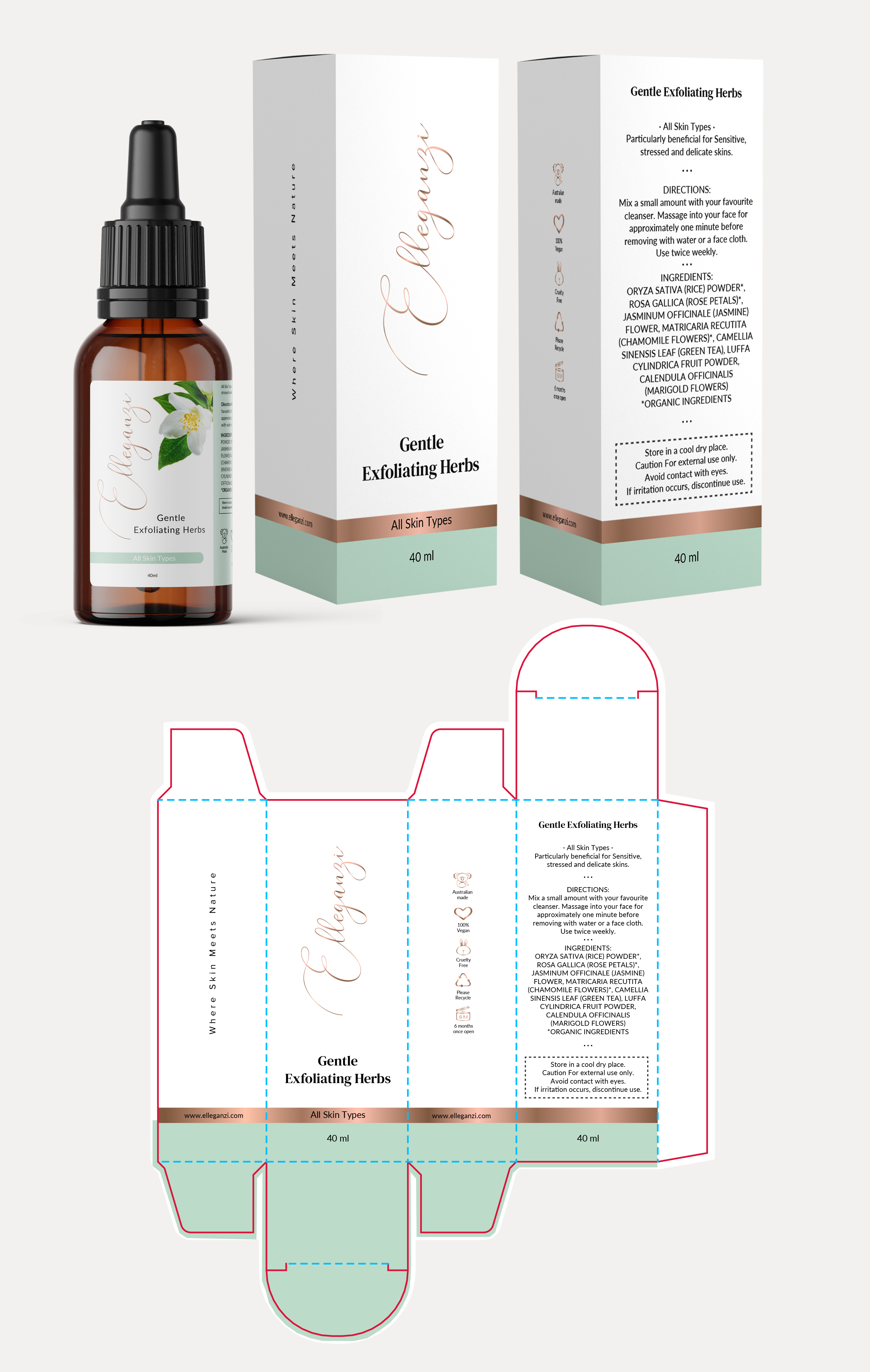 Packaging Design by Krasimira Georgieva for Elleganzi Skincare | Design: #24625913