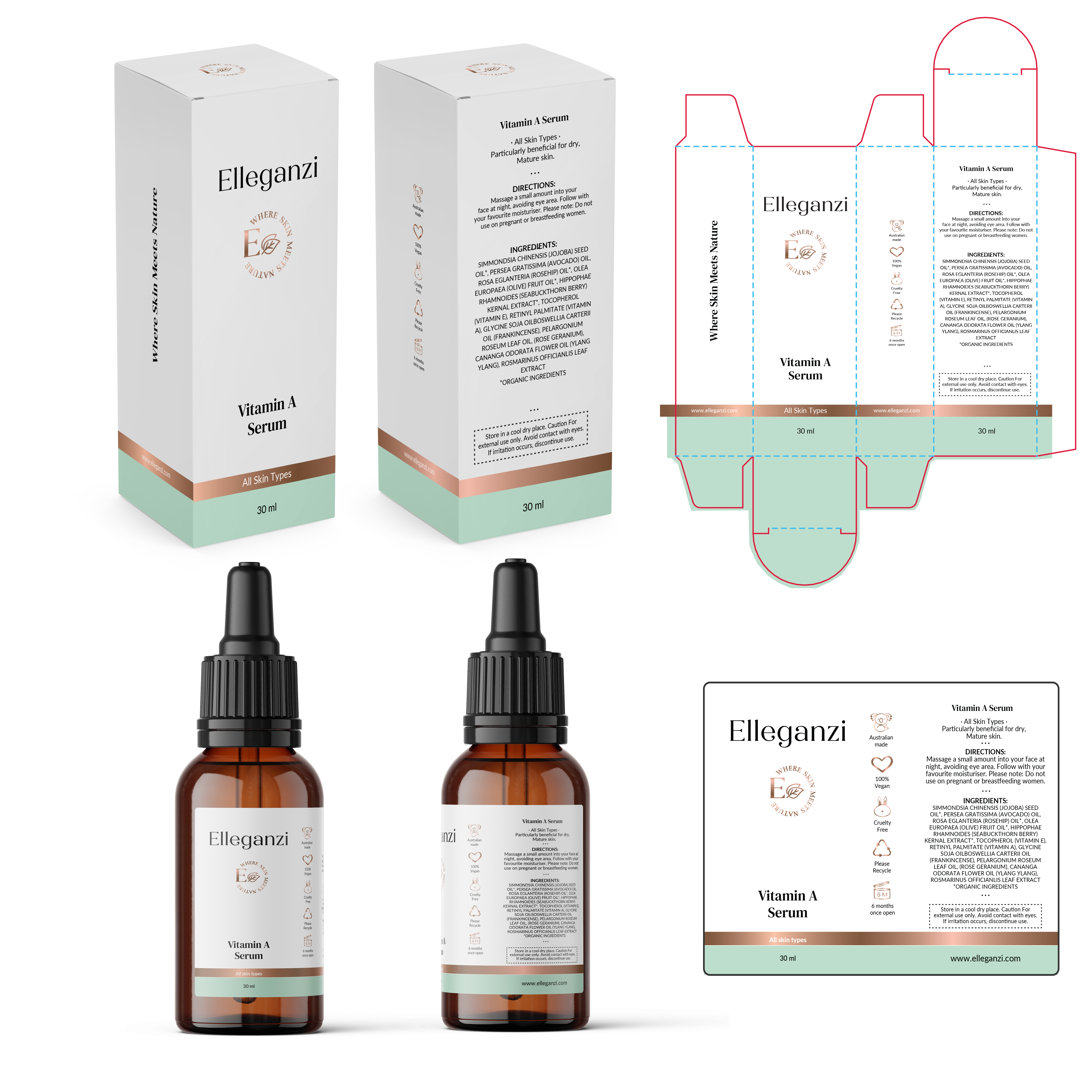 Packaging Design by Krasimira Georgieva for Elleganzi Skincare | Design #24675502