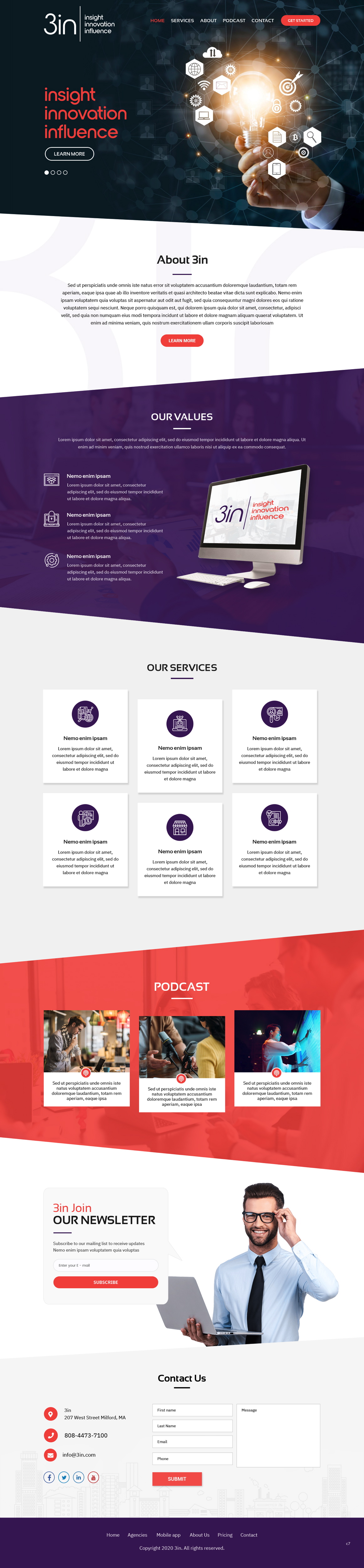 Web Design par pb pour 3in | Design #24570001