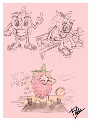 Berry characters at the lake  | Design Graphique par Falih A