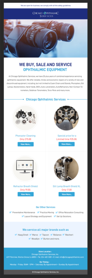 E-Mail Marketing-Design von Best Design Hub für Chicago Ophthalmic Services, Inc | Design: #24576944
