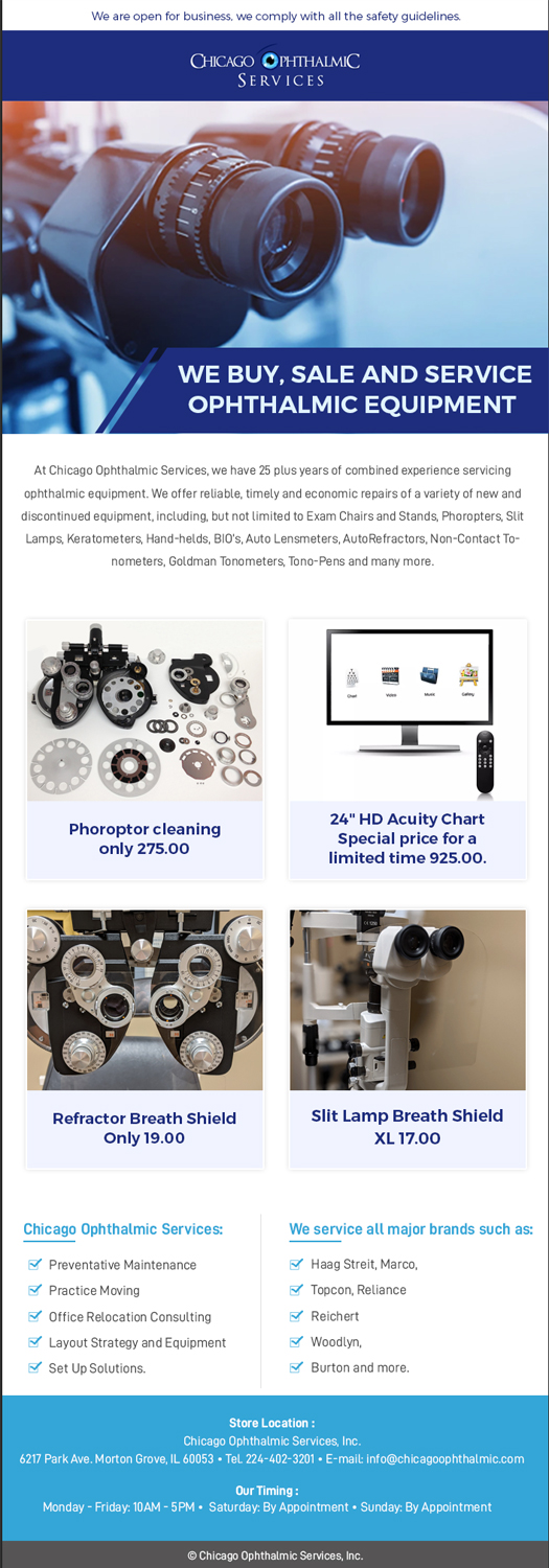 E-Mail Marketing-Design von Best Design Hub für Chicago Ophthalmic Services, Inc | Design: #24609059