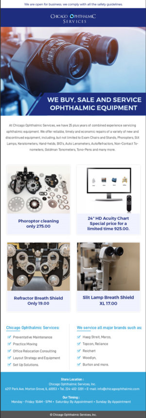E-Mail Marketing-Design von Best Design Hub für Chicago Ophthalmic Services, Inc | Design: #24609059