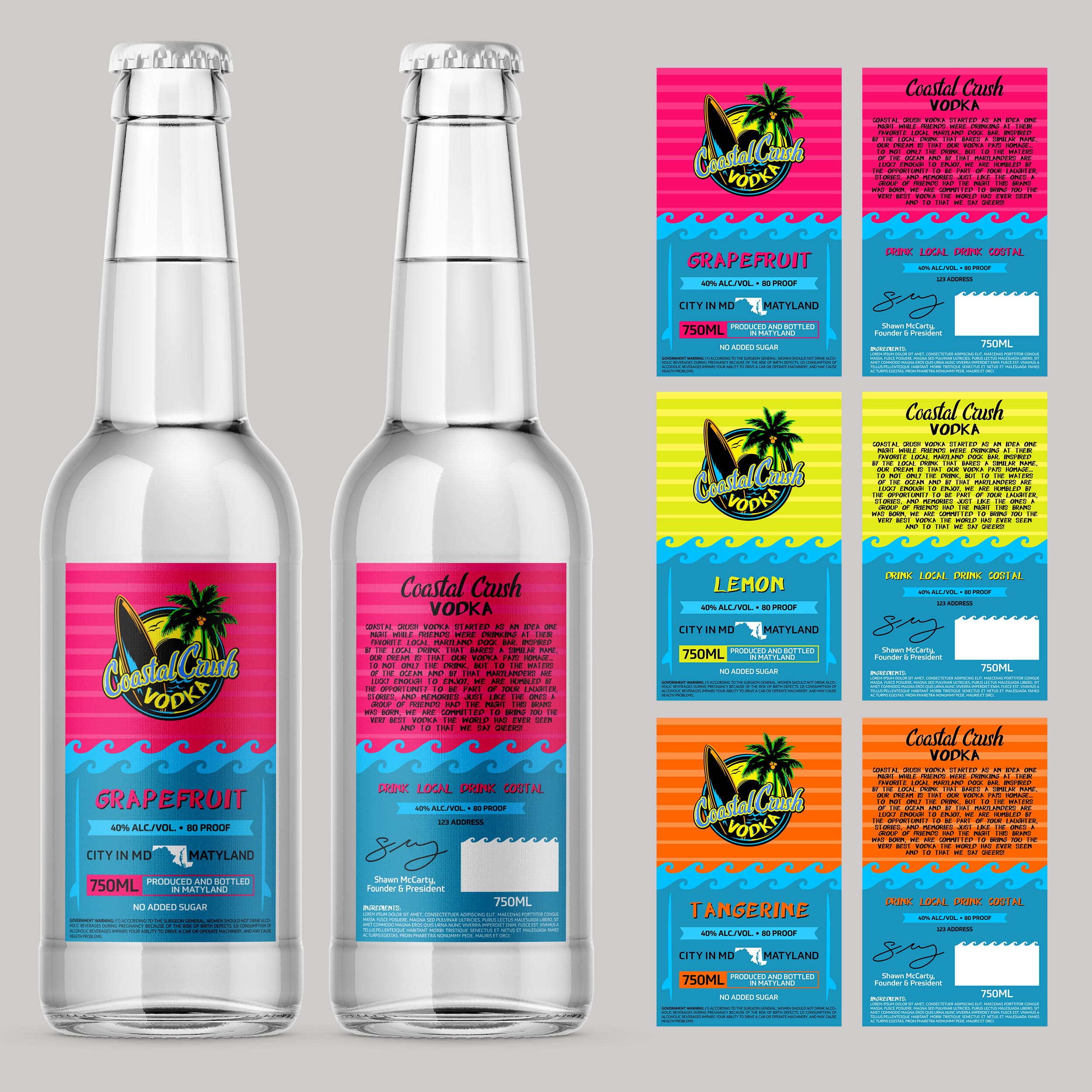 Diseño de Empaque por RenCan para Coastal Crush Vodka | Diseño #24600314