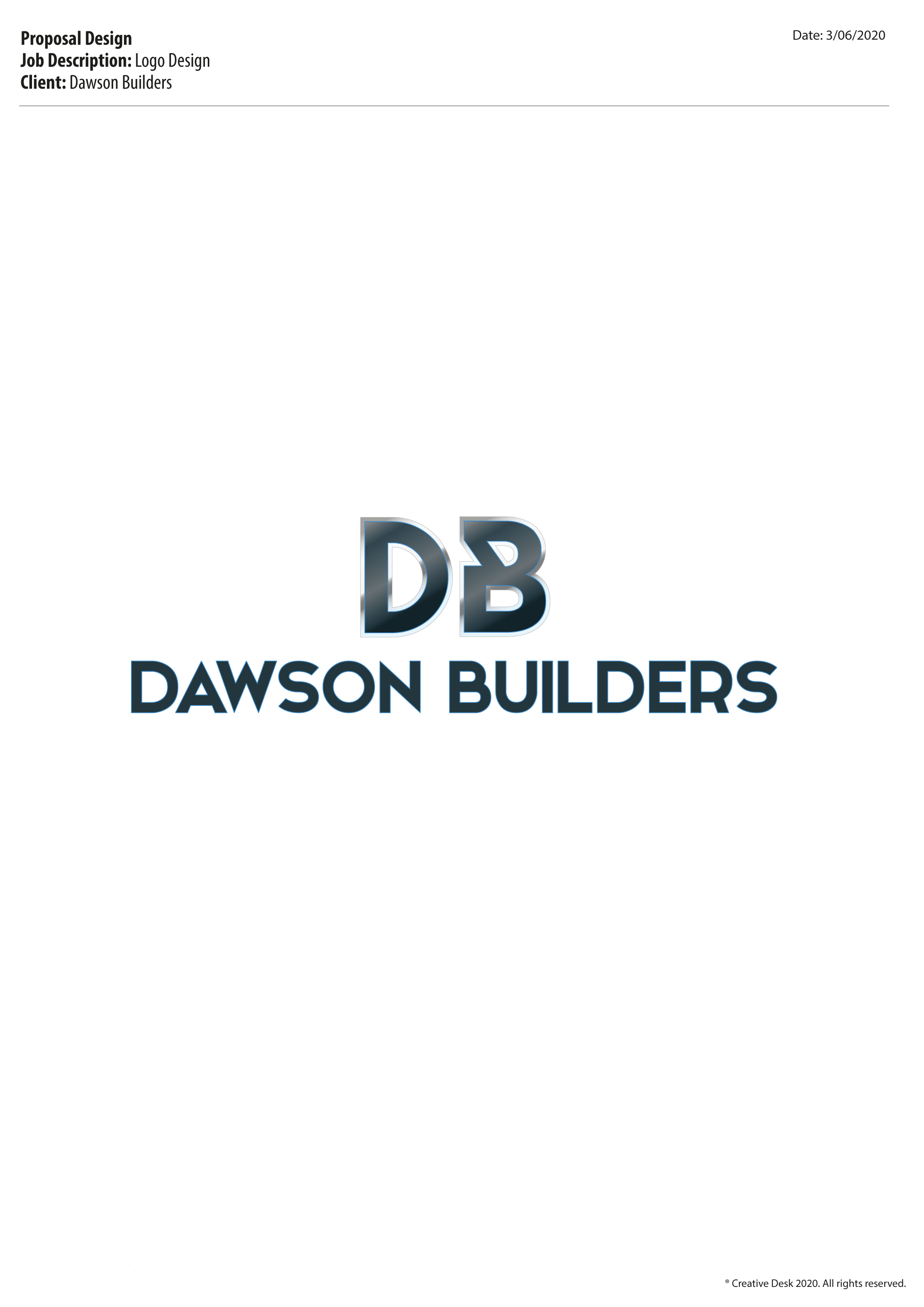 Logo Design by Creative Desk for Dawson Builders | Design #24611211