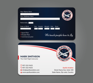 Flight school needs business cards!   | Diseño de Tarjeta de Presentación por sabbir049