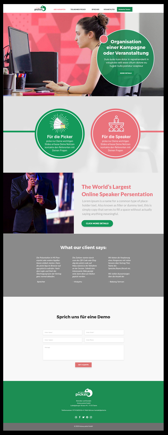 Wordpress Design by NexQuix for Antony picksl GmbH | Design #24630693