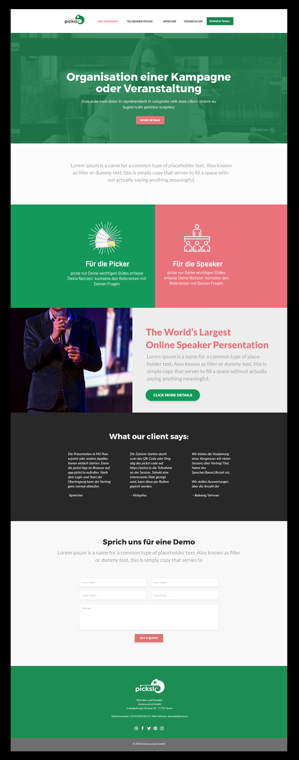 Wordpress Design by NexQuix for Antony picksl GmbH | Design #24630748