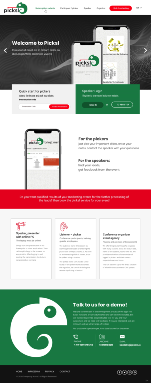 Design Wordpress par pb pour Antony picksl GmbH | Design : #24586101