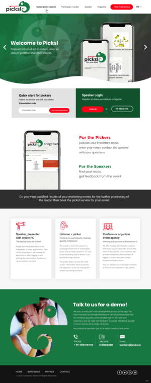Design Wordpress par pb pour Antony picksl GmbH | Design : #24654765