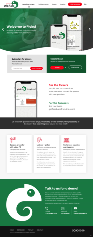 Design Wordpress par pb pour Antony picksl GmbH | Design : #24654766
