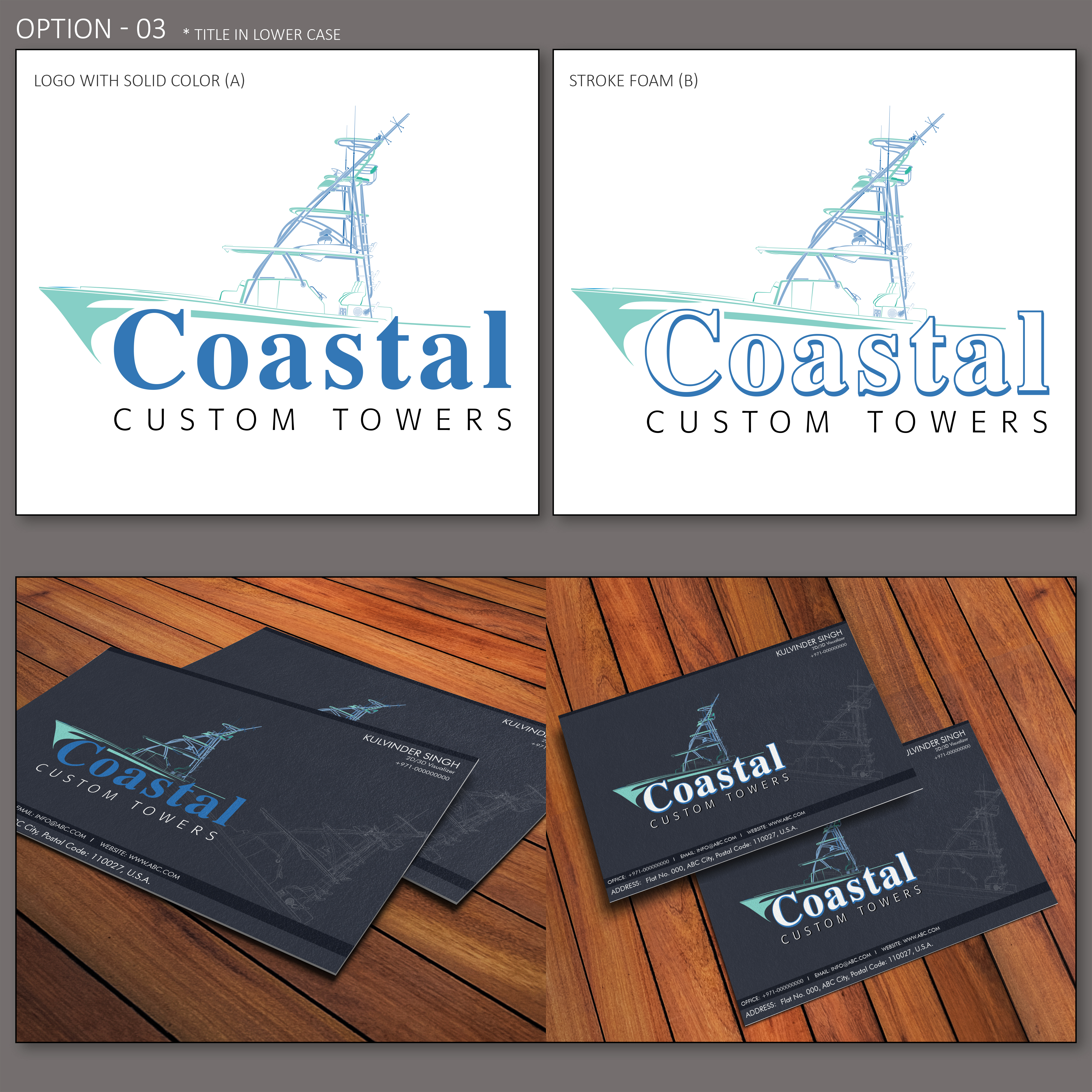 Logo Design by kulvinder2779 for Coastal Custom Towers | Design #24648909