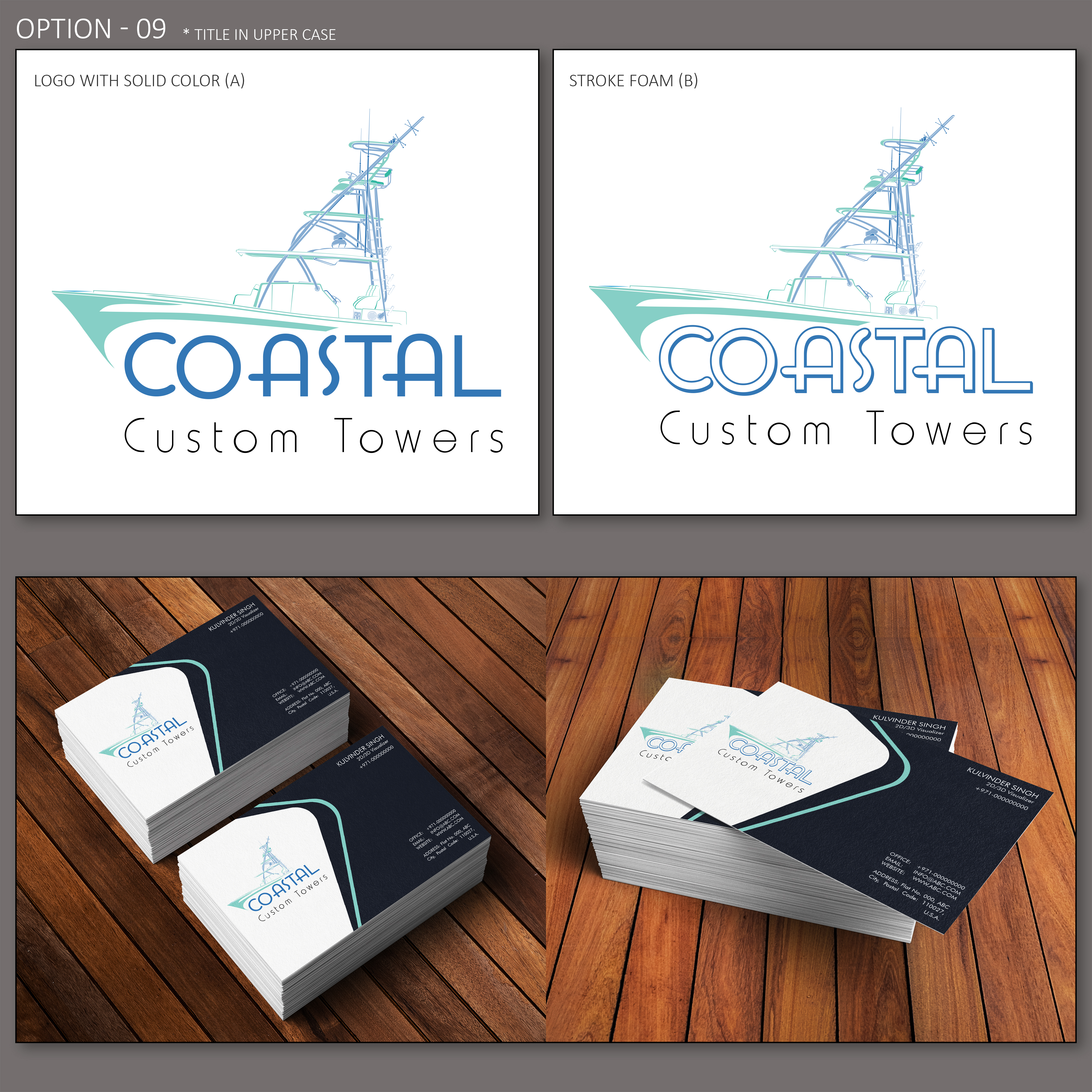 Logo Design by kulvinder2779 for Coastal Custom Towers | Design #24648934