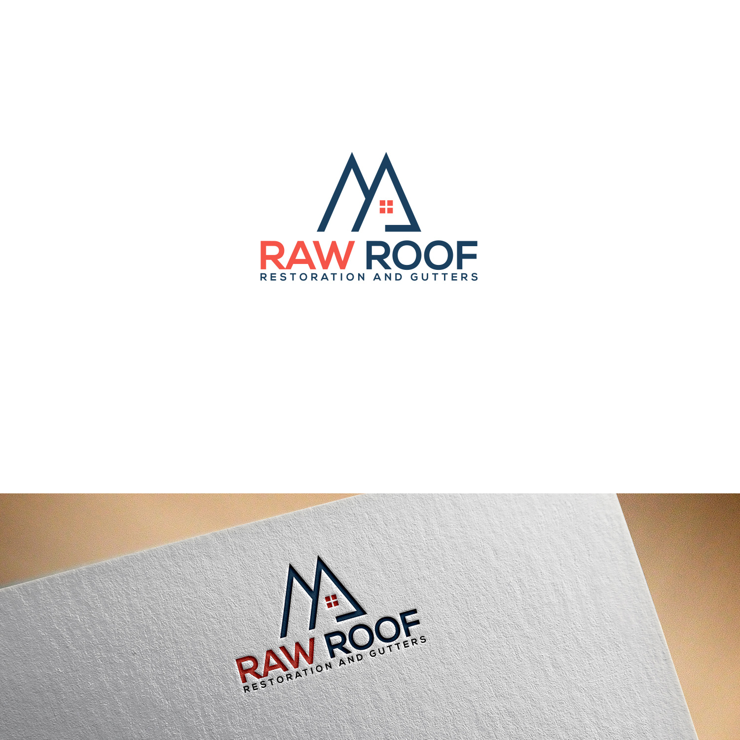 Logo Design by DesignDUO for RAW Roof Restoration & Gutters | Design #24630410