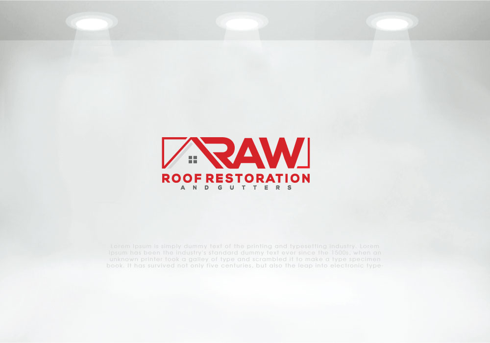 Logo Design by solidinto for RAW Roof Restoration & Gutters | Design #24644659