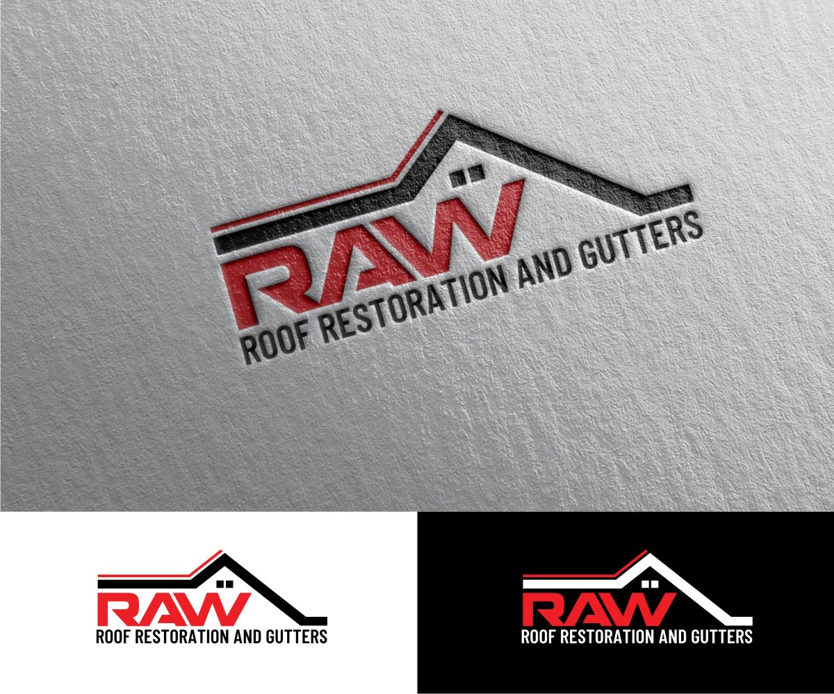 Logo-Design von OrianO-70 für RAW Roof Restoration & Gutters | Design #24661582