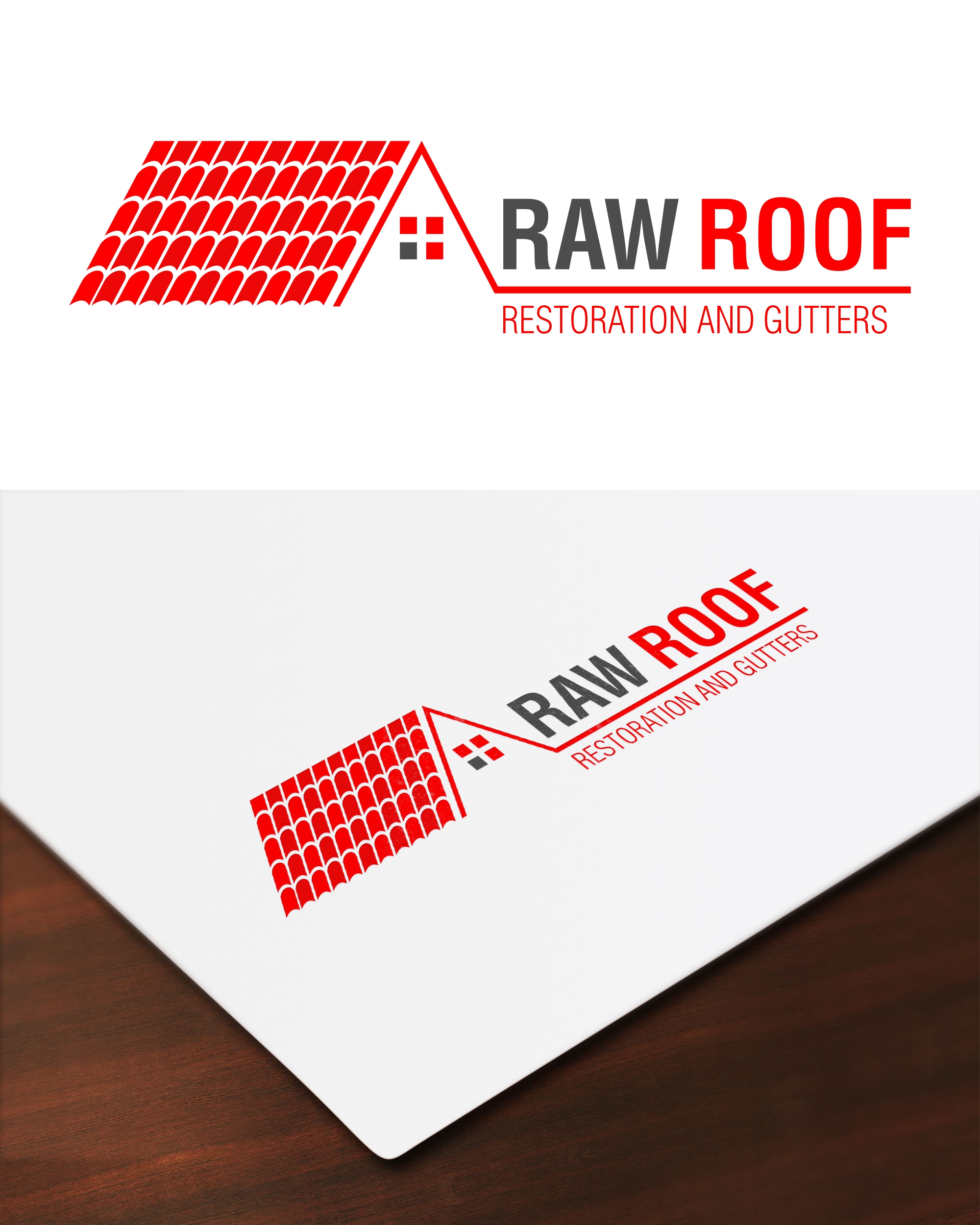 Logo Design by mayur 99 for RAW Roof Restoration & Gutters | Design #24641864