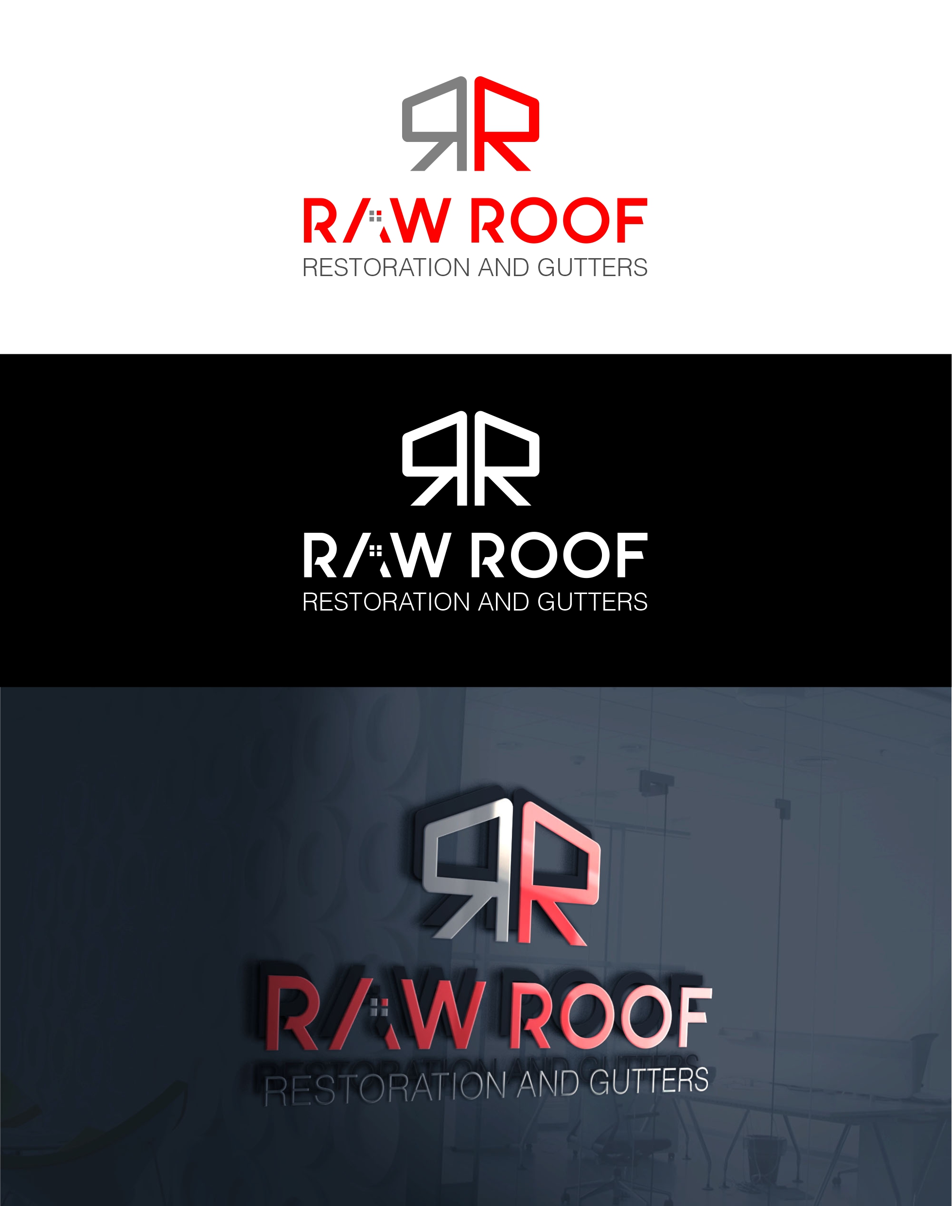 Logo Design by mayur 99 for RAW Roof Restoration & Gutters | Design #24646716