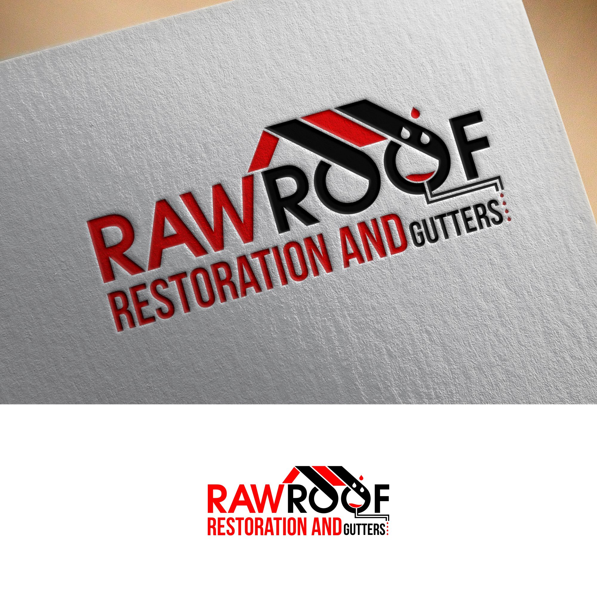 Logo Design by anup bag for RAW Roof Restoration & Gutters | Design #24611342