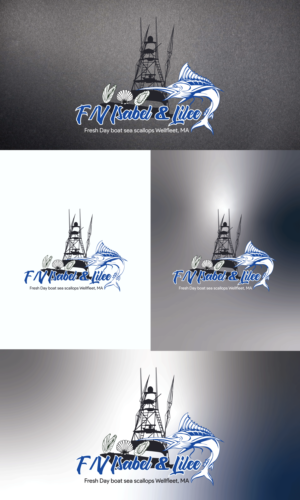 F/V Isabel & Lilee  Fresh Day boat sea scallops Wellfleet, MA | Logo Design by ashessaha