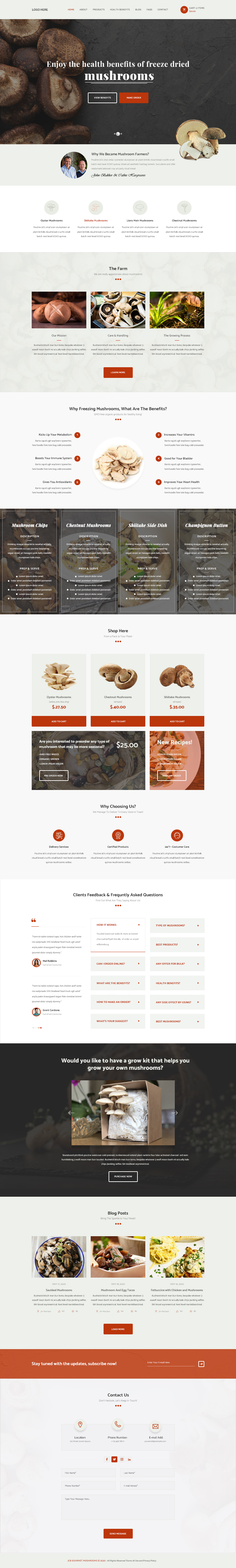 Web Design par Starto Agency pour JCB Gourmet Mushrooms | Design #24619273