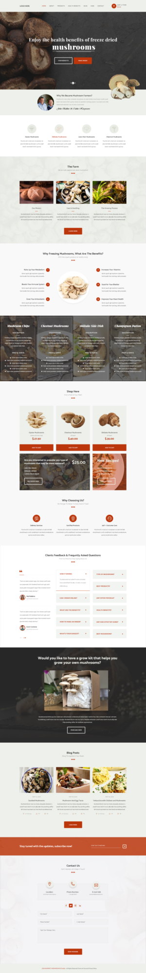 JCB Gourmet Mushrooms web presence and site | Diseño Web por Starto Agency