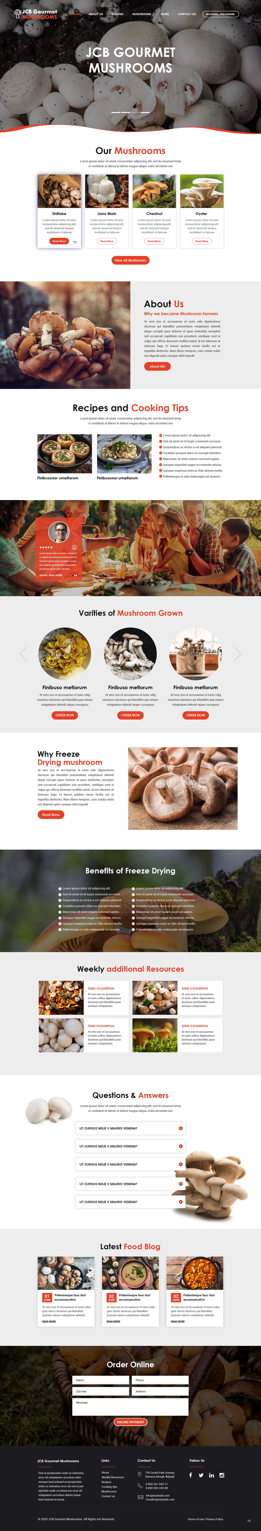 Web Design by pb for JCB Gourmet Mushrooms | Design #24625545