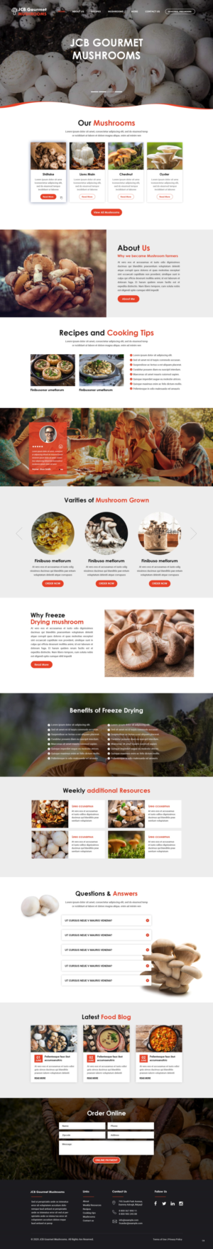 Web Design by pb for JCB Gourmet Mushrooms | Design: #24625545