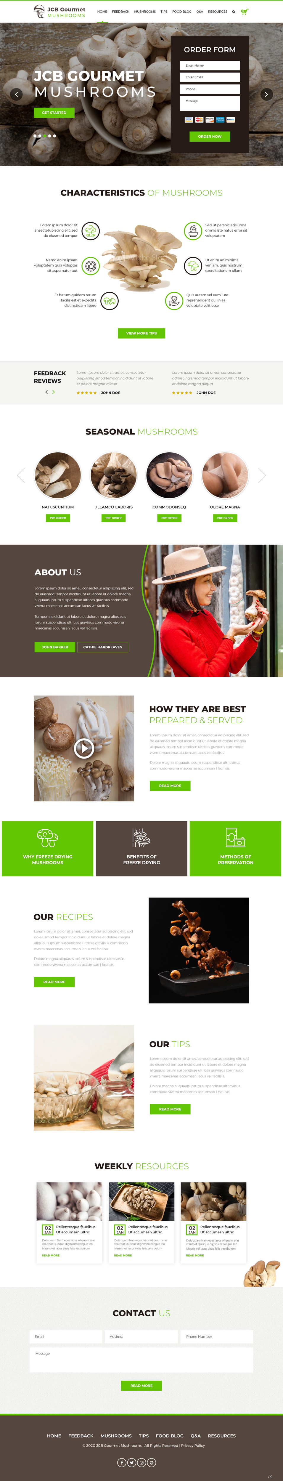 Web Design by pb for JCB Gourmet Mushrooms | Design #24625546
