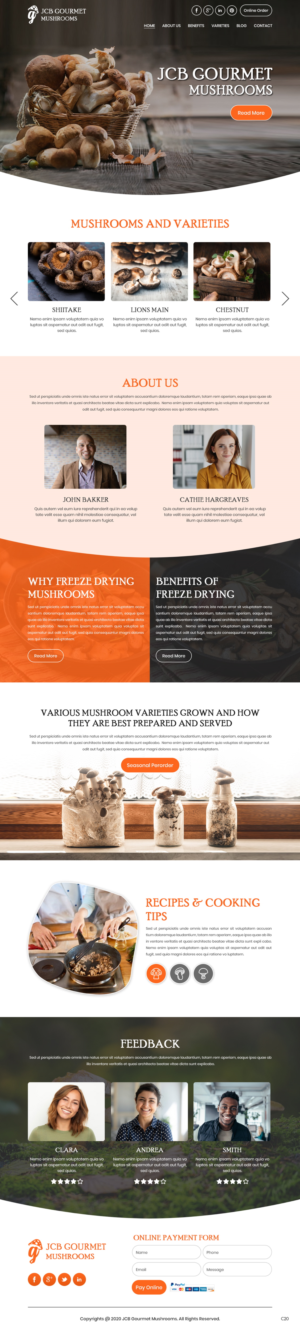 Web Design by pb for JCB Gourmet Mushrooms | Design: #24625547