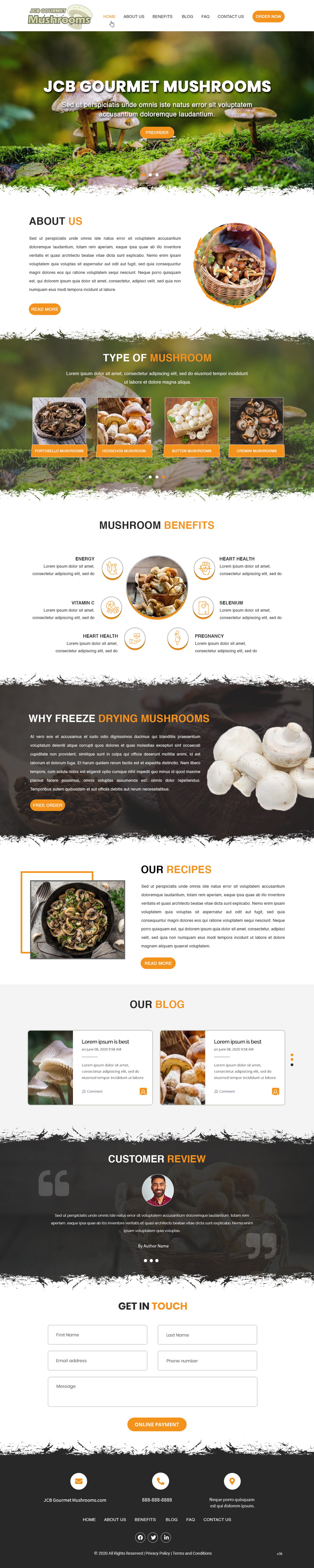 Web-Design von pb für JCB Gourmet Mushrooms | Design #24625574