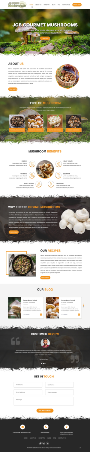 Web Design by pb for JCB Gourmet Mushrooms | Design: #24625574