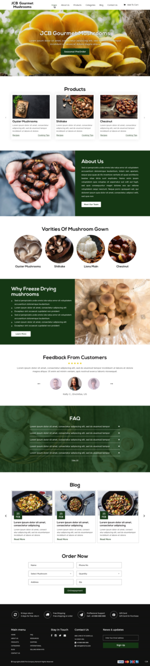Web Design by pb for JCB Gourmet Mushrooms | Design: #24625577