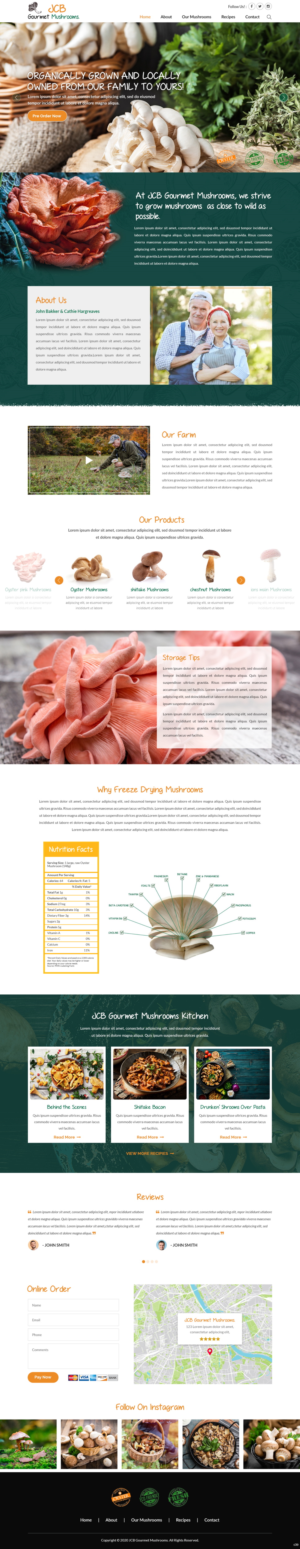 Web Design by pb for JCB Gourmet Mushrooms | Design: #24625579