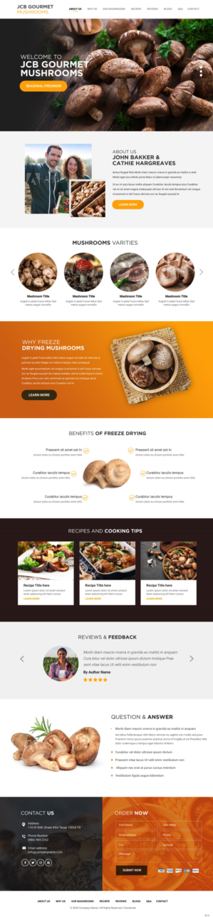 Web Design by pb for JCB Gourmet Mushrooms | Design: #24625597
