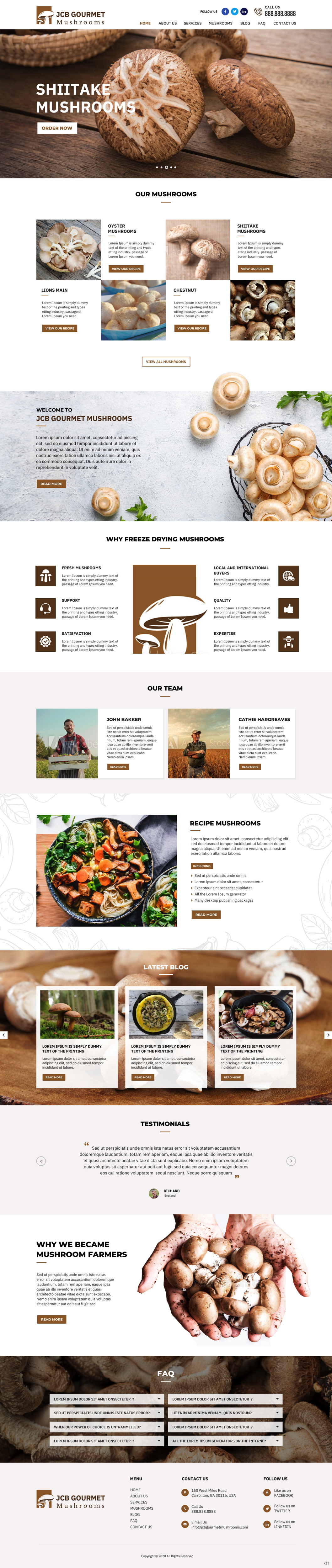 Web Design by pb for JCB Gourmet Mushrooms | Design #24625599