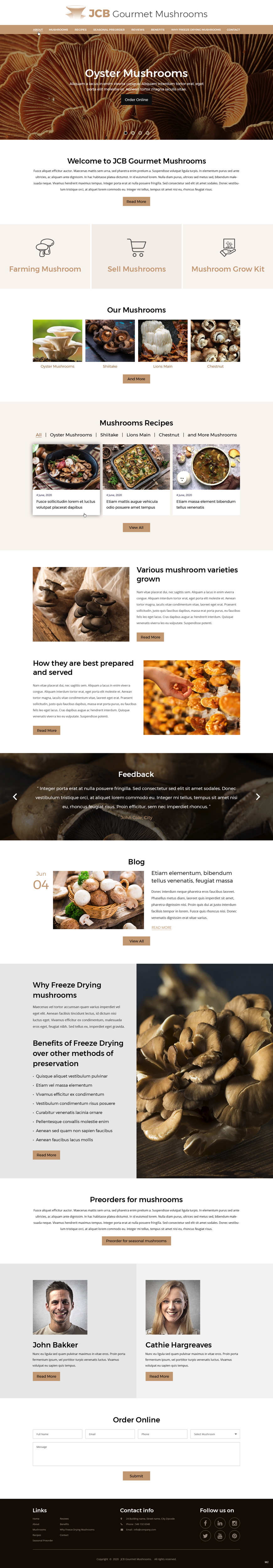Web Design by pb for JCB Gourmet Mushrooms | Design #24625600